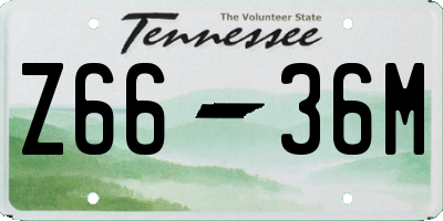 TN license plate Z6636M