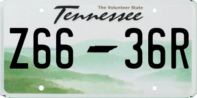 TN license plate Z6636R