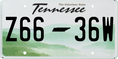 TN license plate Z6636W