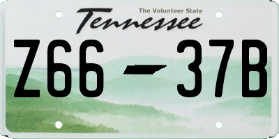 TN license plate Z6637B