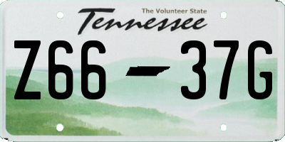 TN license plate Z6637G
