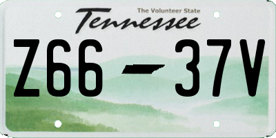 TN license plate Z6637V
