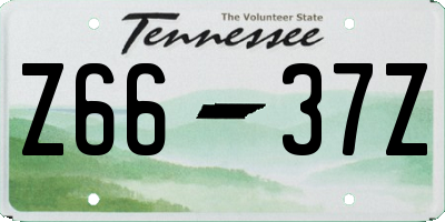 TN license plate Z6637Z