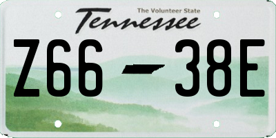 TN license plate Z6638E