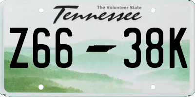 TN license plate Z6638K