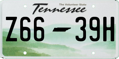 TN license plate Z6639H