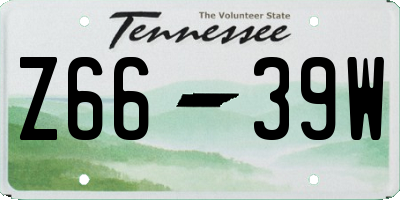TN license plate Z6639W