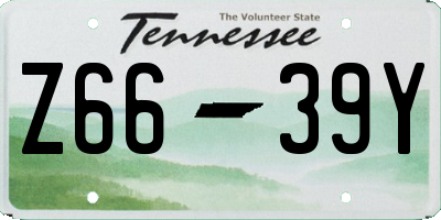 TN license plate Z6639Y