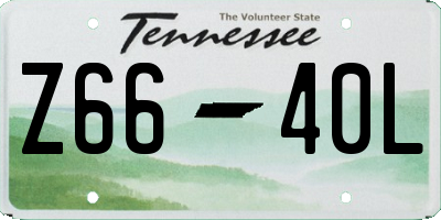 TN license plate Z6640L