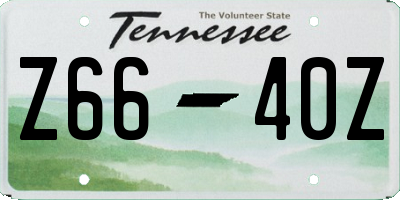 TN license plate Z6640Z