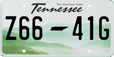TN license plate Z6641G