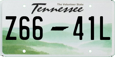 TN license plate Z6641L
