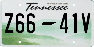 TN license plate Z6641V