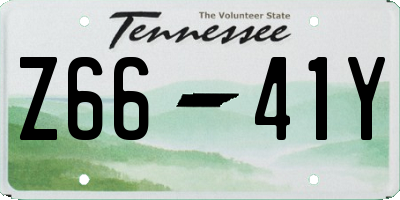 TN license plate Z6641Y