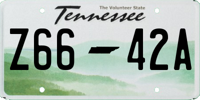 TN license plate Z6642A