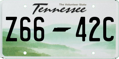 TN license plate Z6642C