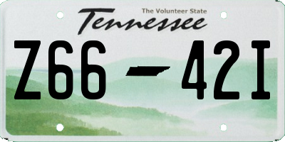 TN license plate Z6642I