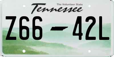 TN license plate Z6642L