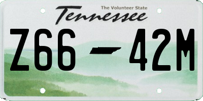TN license plate Z6642M