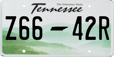 TN license plate Z6642R