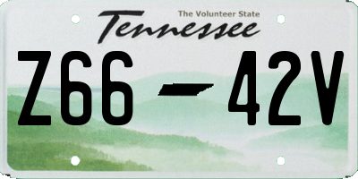 TN license plate Z6642V