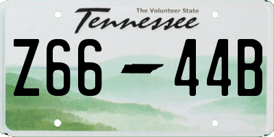 TN license plate Z6644B