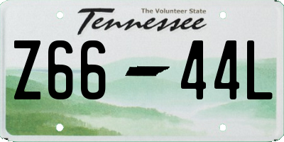 TN license plate Z6644L
