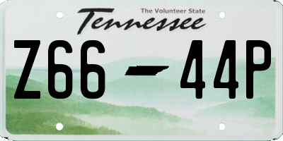 TN license plate Z6644P