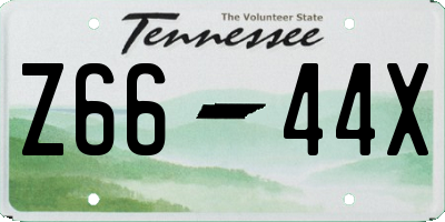 TN license plate Z6644X