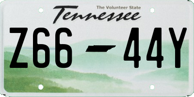 TN license plate Z6644Y
