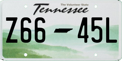 TN license plate Z6645L