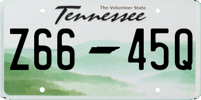 TN license plate Z6645Q