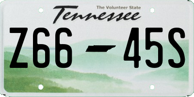 TN license plate Z6645S