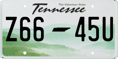 TN license plate Z6645U