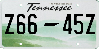 TN license plate Z6645Z