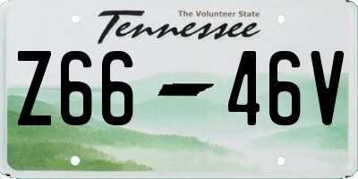 TN license plate Z6646V