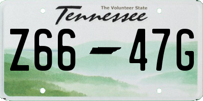 TN license plate Z6647G