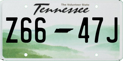 TN license plate Z6647J