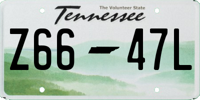 TN license plate Z6647L