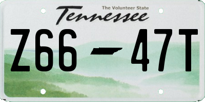 TN license plate Z6647T