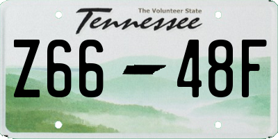 TN license plate Z6648F
