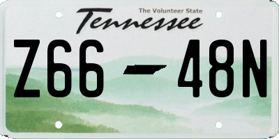 TN license plate Z6648N