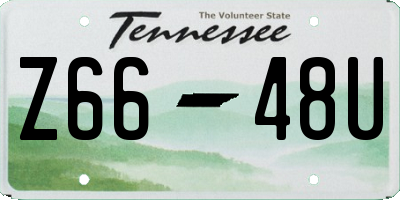 TN license plate Z6648U