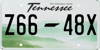 TN license plate Z6648X