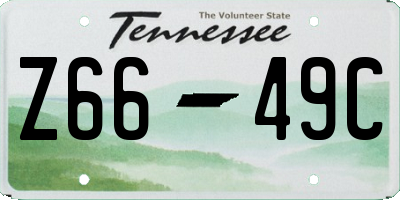 TN license plate Z6649C