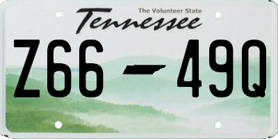 TN license plate Z6649Q