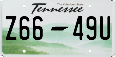 TN license plate Z6649U