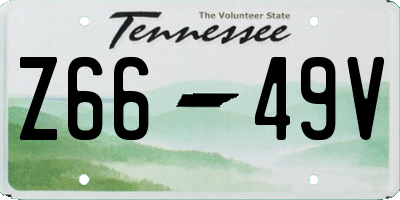 TN license plate Z6649V