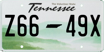 TN license plate Z6649X