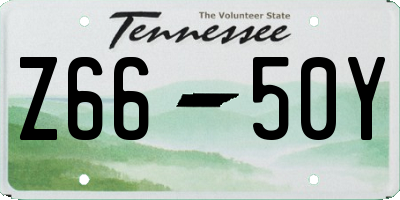 TN license plate Z6650Y